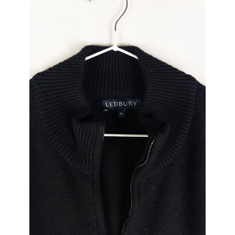 Ledbury Sweater Mens XL Black Knit‎ Merino Cashmere Blend Pullover Casual